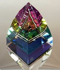 Swarovski Pyramid, Large,Signed, 2.75”, Vitral Medium Colored CrystalPaperweight picture