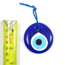 Blue Glass Evil Eye Hamsa Protection Amulet Luck Wall Hanging Decorations 2 1/4 picture