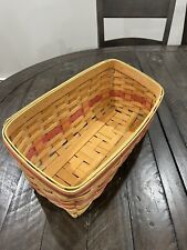 LONGABERGER Long 14in by 8in Woven Traditions Slanted Basket, Red Christmas 1994 picture