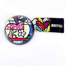 Romero BRITTO By Giftcraft Apple Design Glass Dome Paperweight With Tag picture