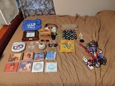 Mixed Lot Of Swim Goggles, Pokemon Gold Lil Card ,  Purses , Cigar Box, Clock picture