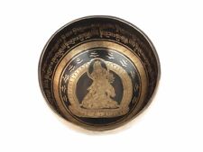 Handmade White Tara Engraved Singing Bowl- Tibetan Healing Bowl for Meditation picture