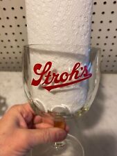 Stroh's Thumbprint Stemmed Goblet - Beer Glass - Collectible Barware 14 oz 1960