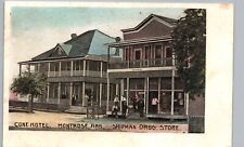 SHIPMAN DRUG STORE & CONE HOTEL montrose ar original antique postcard arkansas picture