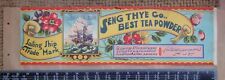 Z2) 1950's Asian Vintage Tamil Jawi Large TEA LABEL - SAILING SHIP & Flowers picture