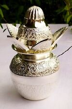 German silver nakkashi kalasha set with mango leaf and coconut for house warming picture