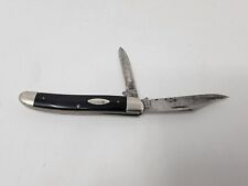 1970 CASE XX SERPENTINE JACK KNIFE W/ SMOOTH SLICK BLACK HANDLES - #22087 10 Dot picture
