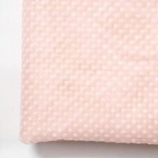 Vintage Flocked Fabric Ivory Swiss Dots on Pink 17x24 Doll Dress Sheer 44x36 picture