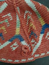 Vintage Syria Lebanon Kurdish Tribal Ethnic Hand Knit Crochet Silk Hat Cap picture