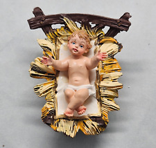 Vtg Fontanini Baby Jesus Manger Crib Christmas Nativity Scene Italy Color Flaw picture