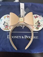 NEW Disney Parks Dooney & Bourke Sketch Print Leather Mickey Minnie Ears Dustbag picture