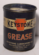 1930s Vintage KEYSTONE GREASE CAN OIL CAN TIN LITHO PENNSYLVANIA OIL CAN 1 POUND picture