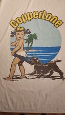 Vintage Coppertone Lotion Little Girl Beach Towel Palm Tree 56”x34” Faded picture