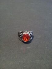 Vintage United States Army Ring Size 11 Silver Sterling Silver Red Stone picture