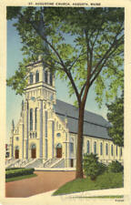 1943 Augusta,ME St. Augustine Church Kennebec County Maine Linen Postcard picture