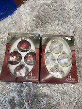 VTG Holiday Time By Krebs Glass Ornaments Lot Of (8) 2 Boxes picture