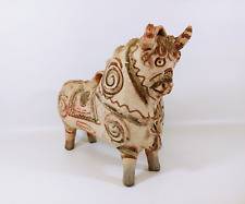 Antique Torito de Pucara Peruvian Bull Pottery Vase Vessel Terracotta Cow picture