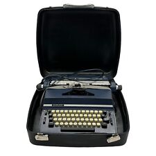 Adler Satellite Typewriter Blue Electric With Case Vintage Portable  picture