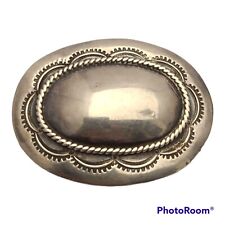 Fred harvey Vintage huge Sterling Silver Concho Hand Stamped ingot pin Brooch  picture