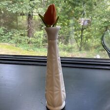 Vintage Anchor Hocking Starburst Milk Glass Bud Vase 9