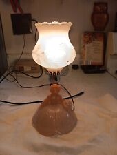 Vintage Pink Glass Southern Lady Bedroom Vanity Lamp &Pink Glass Shade  Works picture