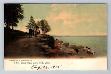 Savin Rock CT-Connecticut, Shore Walk, Antique Vintage Souvenir Postcard picture