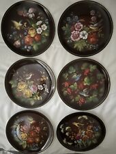 Byliny Porcelain RUSSIAN Plate Set of 6 by Sergey Rogatov Bird Flowers picture