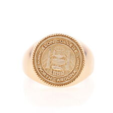 Yellow Gold Elon College Seal Signet Class Ring - 14k North Carolina picture