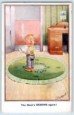 1910's RENT'S BEHIND AGAIN LITTLE BOY SMOKING CIGARETTE ARTIST LUDGATE POSTCARD picture