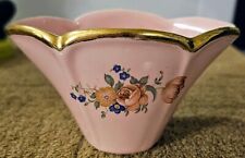 Mahco Pottery Small Pink Rose Floral Trinket Dish Hand Painted 2.5