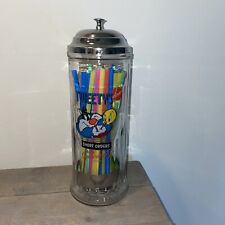VTG Looney Tunes Tweety Sylvester Diner Straw Dispenser Rare Glass Chrome USA picture