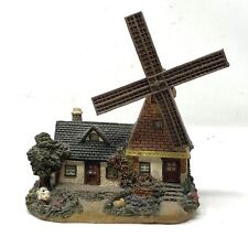Cottage With Spinning Windmill Figurine Resin 6” W X 6” picture