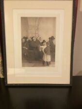 Antique Vtg Dagnan-Bouveret In A French Church 20”x16” Photogravure French picture