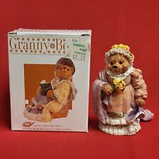 Vintage Price Granny Victorian Bear Holding Yellow Flowers Figurine Porce picture