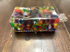 4” Premium Glass Pipe Bowl Thick Rainbow Brick Gel picture