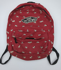 Vans X Disney 101 Dalmatians Backpack Book Bag Red All Over Print VTG Collab picture