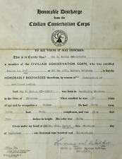 WPA Civilian Conservation Corps Discharge CCC Co 2811 Garber Oklahoma 1938 picture