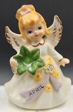 Vintage Lefton April Birthday Angel #6224 Ceramic Figurine  picture
