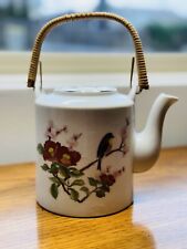 Vintage Japanese Takahashi Hand Painted, Bamboo Handle Teapot picture