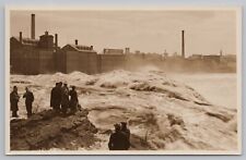 RPPC Lewiston & Auburn Maine Falls Androscoggin River Spring Flood 1926 Postcard picture