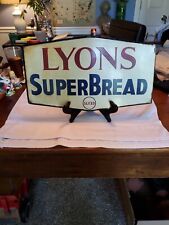  1940-50s Original England Double-sided Lyons SuperBread Enamel Sign Post Mount picture