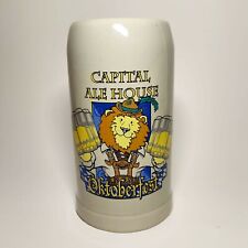 Vintage Capital Ale House Oktoberfest Ceramic Beer Stein Mug Lion in Suspenders picture