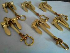 Brass ANCHOR Key Ring LOT OF 50 Pcs Golden Finish Collectible Nautical Maritime picture