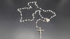 Vintage A. GALE INC. STERLING SILVER CRYSTAL BEAD ROSARY picture