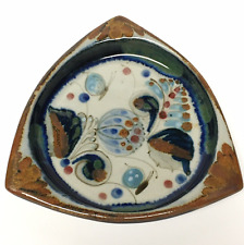 Vintage Ken Edwards Mexico Tonola pottery triangular dish Signed KE Mexico picture