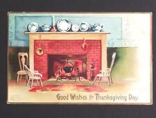 Good Wishes for Thanksgiving Day Hearth Clapsaddle 1907 Int Art Pub Co Postcard picture