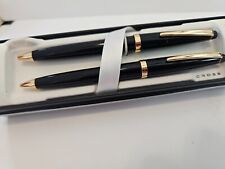 Vintage Rare Retired  CROSS Solo Ballpoint Pen And 0.05mm Pencil In Black & gold picture