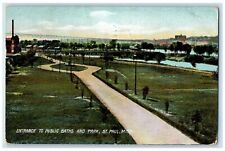 1908 Entrance To Public Baths And Park St. Paul Minnesota MN Antique Postcard picture