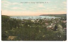 View Village & Harbor Port Jefferson LI NY 1911 Bird's Eye Color post card picture