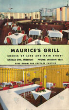 VTG 1949 PC MAURICE'S GRILL KANSAS CITY MO TEICH NOS MINT * picture